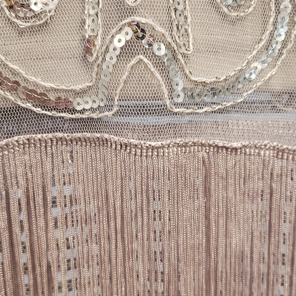 NWT!!! Unique Vintage Silver 1920s Flapper Dress - Picture 11 of 11
